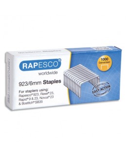 Boîte de 1000 agrafes galvanisées 923 6 mm en acier - Rapesco® by Rapid®