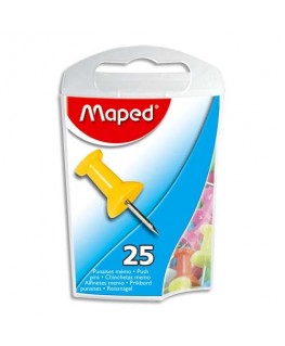 Boîte de 25 punaises mémo 10 mm coloris assortis - Maped®