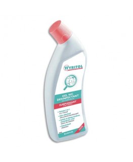 Flacon gel WC 750 ml désinfectant surpuissant parfum eucalyptus - Wyritol