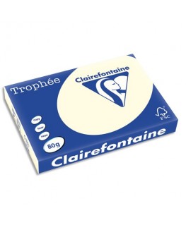 Ramette de 500 feuilles papier couleur TROPHEE 80g A3 gris perle - Clairefontaine