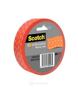 Ruban Expressions Washi Tape Orange Pois Blanc 15 mm x 10 m - Scotch®