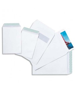 Boîte de 250 pochettes vélin blanc 90g C4 229 x 324 mm auto-adhésives - Pergamy