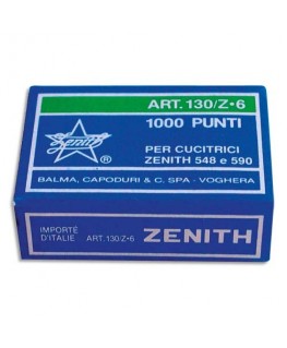 Boîte de 1000 agrafes Zenith 6/6 en acier galvanisé