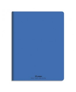Cahier piqûre 32 pages (idéal pour les maternelles) Seyès 17 x 22 cm couverture polypropylène bleue