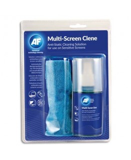 Spray nettoyant 200 ml écrans sans alcool/non-abrasif+1 large chiffon microfibre antistatique - AF France