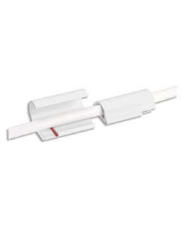 Passe-câbles blanc + 6 adhésives Powerstrip, L1.11 x H2.05 x P3.7 cm - Tesa®