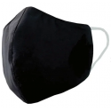 Masque barrière textile noir déperlant/résistant à l'eau, lavable 30 fois, stérilisé, protection UV UPF50+