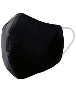 Masque barrière textile noir déperlant/résistant à l'eau, lavable 30 fois, stérilisé, protection UV UPF50+