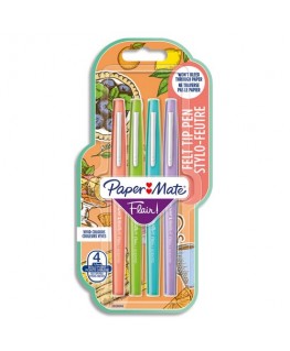 4 stylos feutre pointe en nylon largeur de trait 1 mm Flair® Scenteur - Paper Mate®