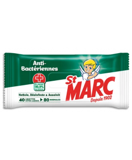 Paquet de 80 lingettes anti-bactériennes - St-Marc