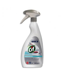 Spray 750 ml nettoyant désinfectant sans rinçage à base d'alcool, HACCP - Cif