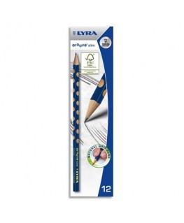 Crayon graphite triangulaires HB Lyra Groove Slim avec grip zone pour gauchers et droitiers